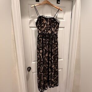 Madeleine black lace strapless dress